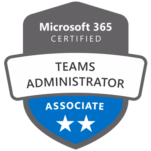 Microsoft 365 Teams Administrator Associate badge