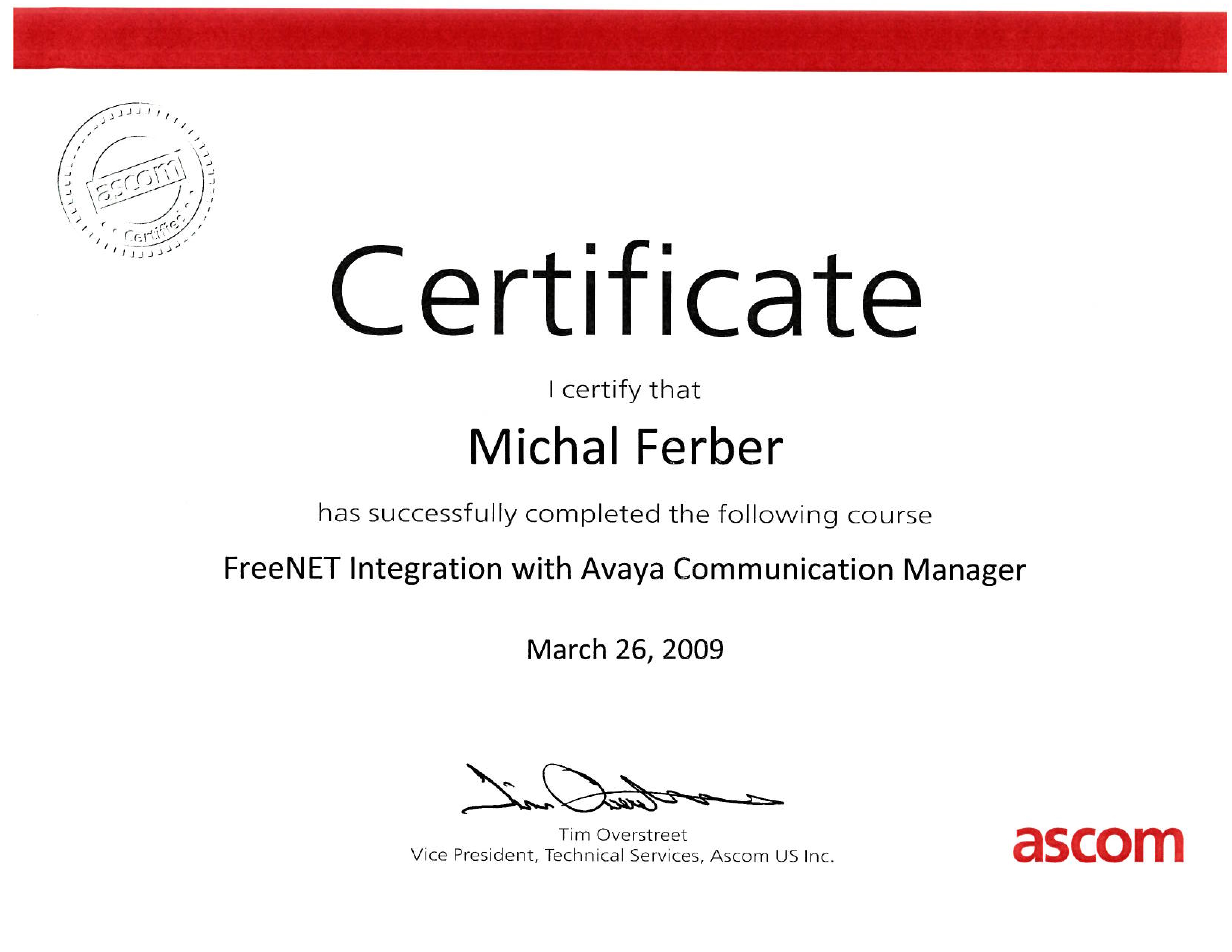 2009 03 26 Ascom FreeNET Avaya